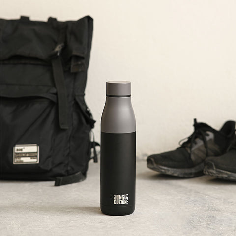 Reusable Stainless Steel Water Bottle (Matt Effect Black)-4