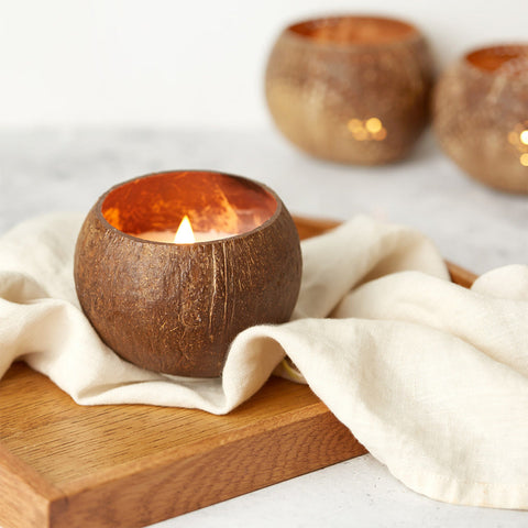 Coconut Shell Candle - Citrus Lime Scent-0