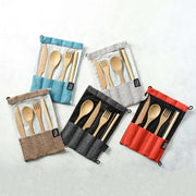 Bamboo Cutlery Set (Green bag)-5