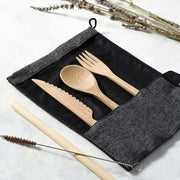 Bamboo Cutlery Set (Green bag)-9