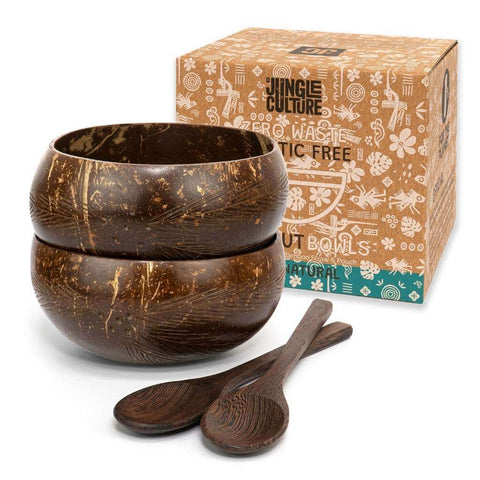 Eco-friendly Coconut Bowls & Spoons Set of 2-16